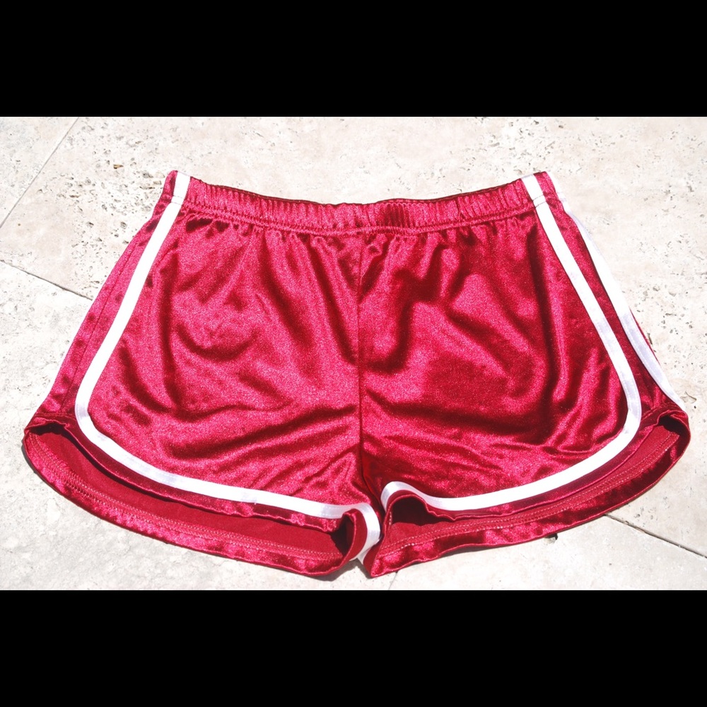 Summer silk slim beach casual white edge shorts